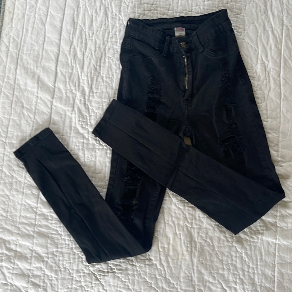 Black ripped jeans!